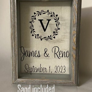 Sand Ceremony Wedding, rustic Barn Wood Shadow Box / Frame, Sand (opt.) Blended Family, Décor, &quot;5 x 7&quot;  BW5