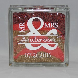 Sand Ceremony SET Glass Block + 2 vases, Bat-Bar Mitzvah, Engagement, Anniversary , Keepsake
