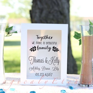 Sand Ceremony Wedding SET, natural Wood Frame, Flip Top Opening, Sand incl., Blended Family, Engagement, Décor, Anniversary, Keepsake  FTSV