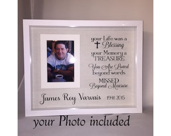 Sympathy Shadow Box with photo, Memorial, In Loving Memory, Sympathy Gift, Bereavement Gift, Remembrance Gift, Funeral /optional light 11x14