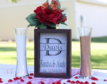 Sand Ceremony Wedding Set (opt.), rustic Wood Box, Blended Family, Engagement, Anniversary, Gift, Décor, Keepsake     B5oS
