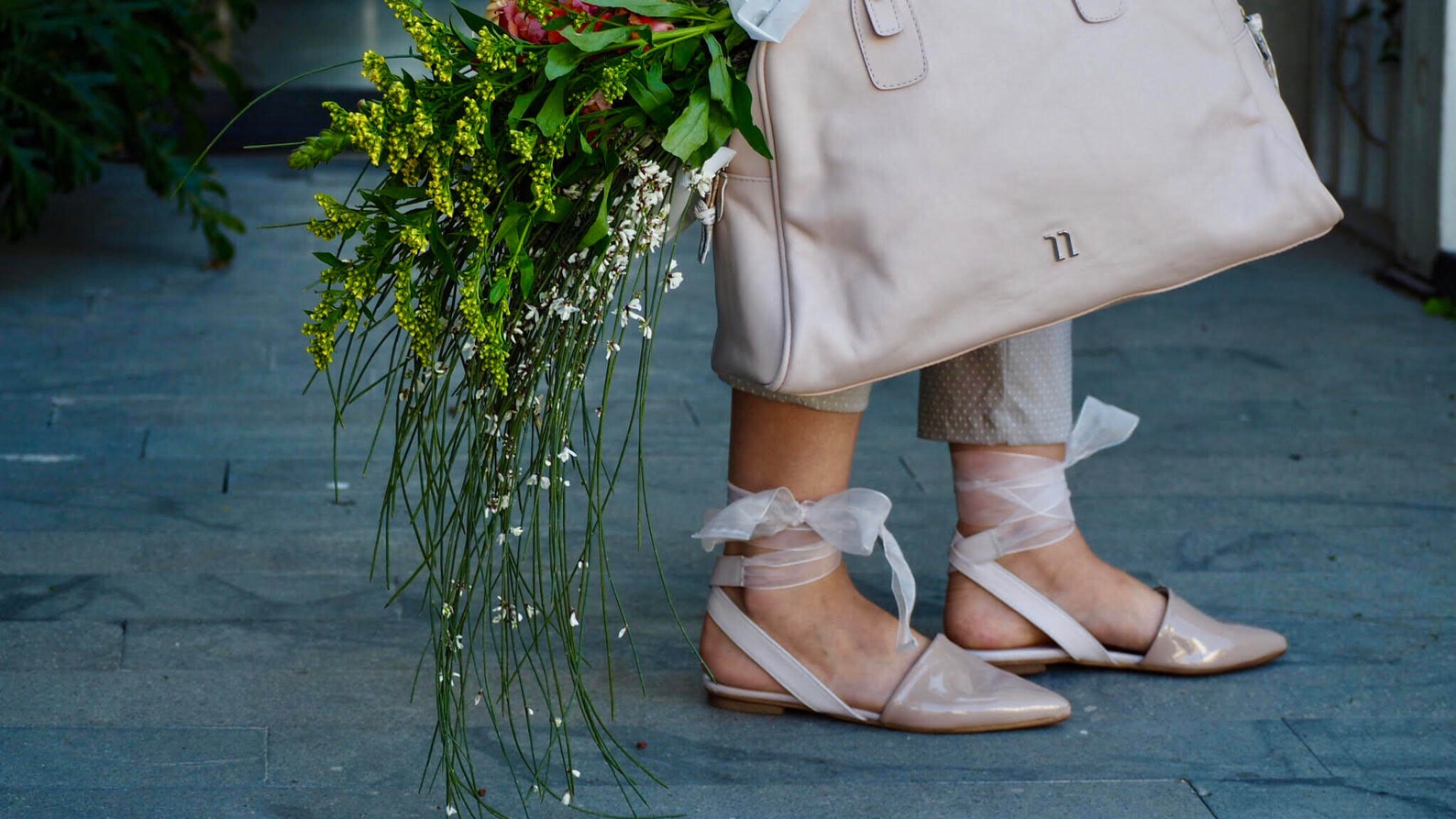 nude leather flat shoes, women handmade pointed toe sandals, bridal flats shoes, ribbon tie, wedding ballet flats, , women's