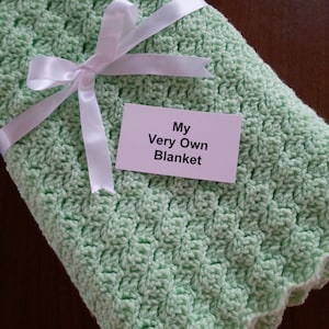 Light Green Hand Crocheted  Baby Blanket