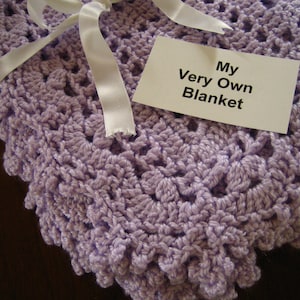 Mauve Lace Hand Crocheted Baby Blanket