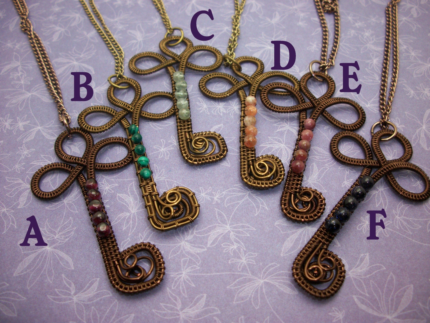 One Wire Wrapped Key with Gemstone Accents Etsy
