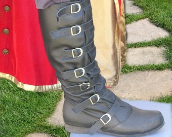 Strider Leather Buckle Strap Boot
