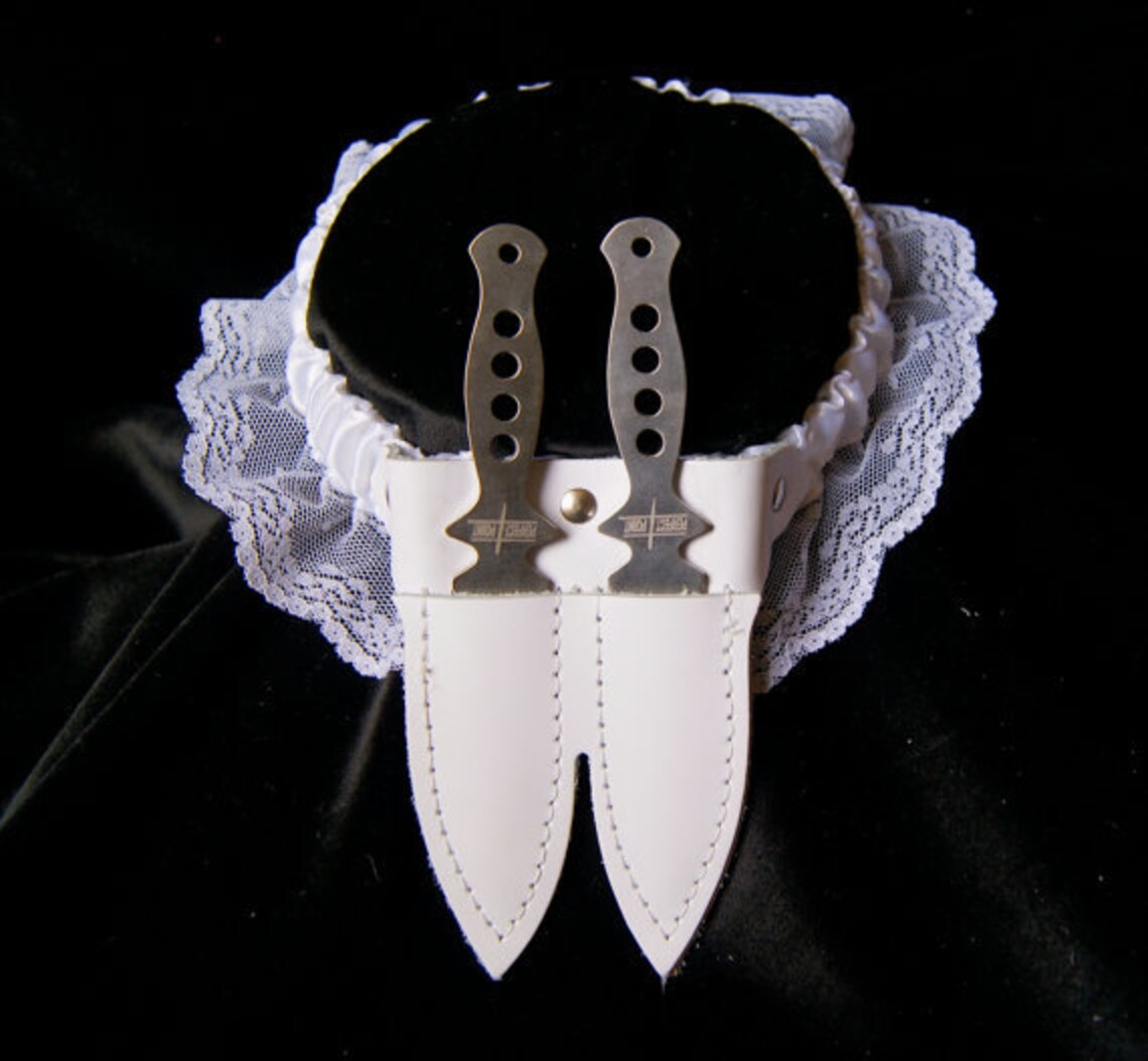 Wedding Garter Steampunk Wedding Knife Garter With Leather Etsy