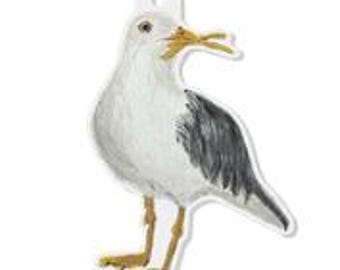 Seagull with French Fries Acrylic Charm LARGE , Reproduction of My Original Hand-Painted Seagull Art for Purse or Tote Bag