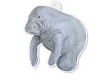 Manatee Acrylic Charm LARGE for Tote Bags and Purses, Reproduction of My Original Painting, Florida Charms