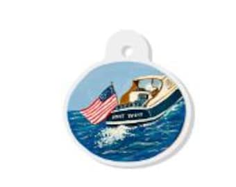 Speeding Boat Named Knot Today Charm for Jewelry Bags Purses, Reproduction of My Original Painting for Jewelry