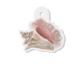 Conch Shell Acrylic Charm for Jewelry Making SMALL, Reproduction of My Original Conch Painting
