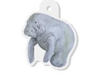 Manatee Painting Acrylic Charm for Jewelry Making SMALL, Reproduction of My Original Painting