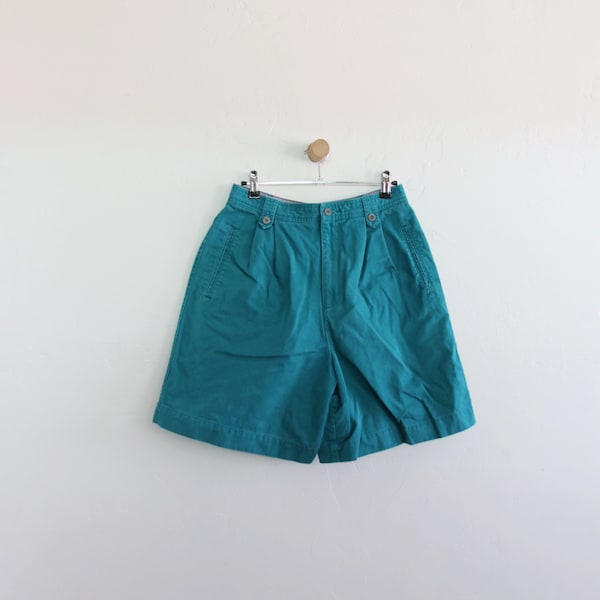 90s LizSport Claiborne Teal Pleated Shorts Womens 26 Waist