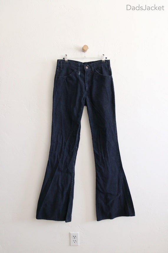 Levis 70s Corduroy 646 Bell Bottom Pants Navy Blue