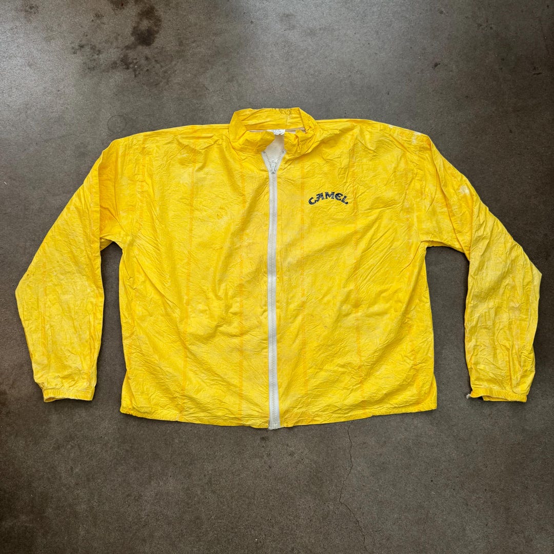 Camel 90s Paper Zip Jacket XL - Etsy