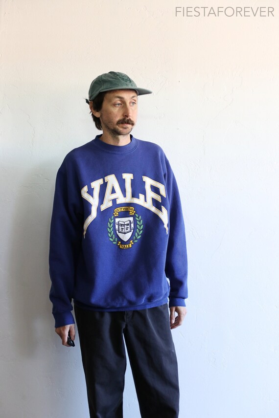 Yale University Heather Gray Raglan 80s Sweatshirt