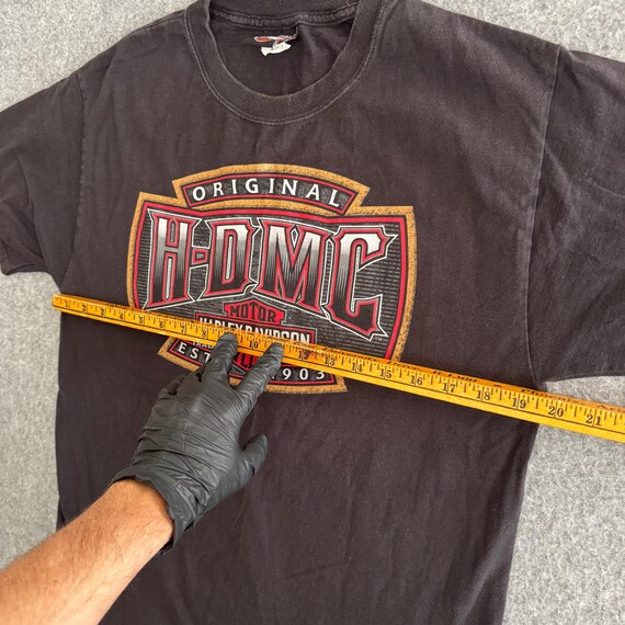 Harley Davidson Skull Angel Wings Black y2k Medium - image 4