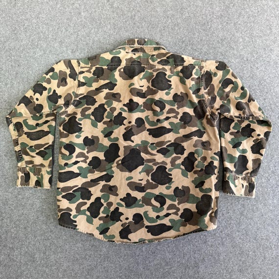 Camo Canvas Duck Pattern Hunting Long Sleeve 80s … - image 6