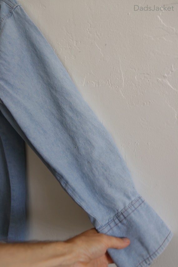 Denim Wrangler Chambray Long Sleeve Shirt Large - image 5