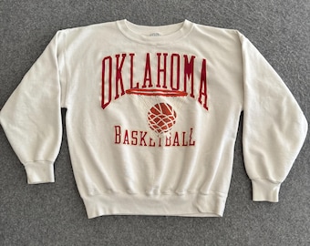 Sudadera corta holgada estilo años 80 de los Oklahoma Sooners de baloncesto universitario, talla grande