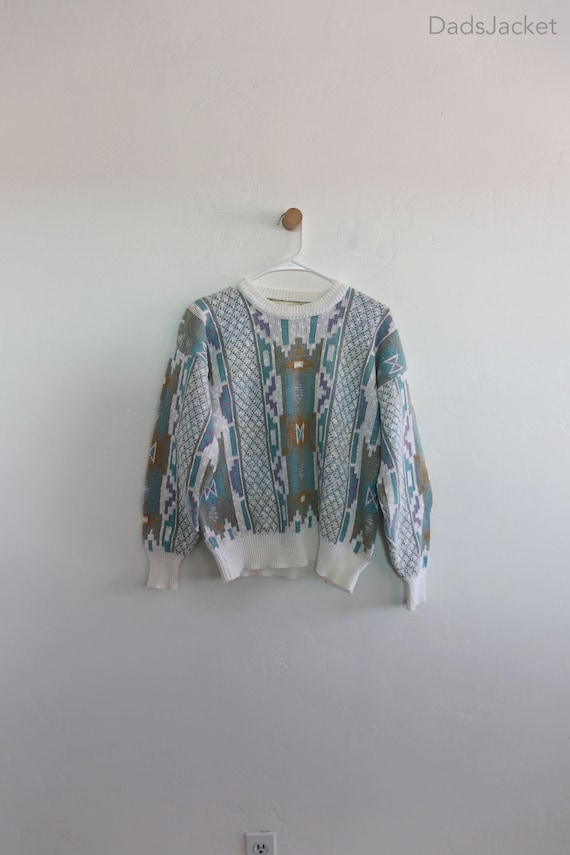 90s Tribal Pastel Grandma's Couch Sweater Small