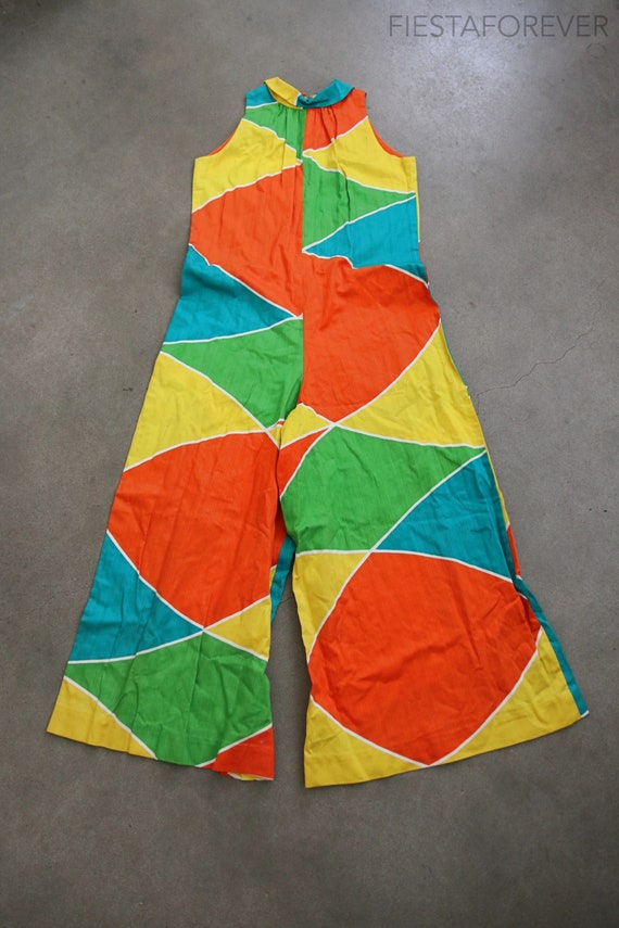 70s Tori Richards Jumpsuit Palazzo Pants Hawaiian