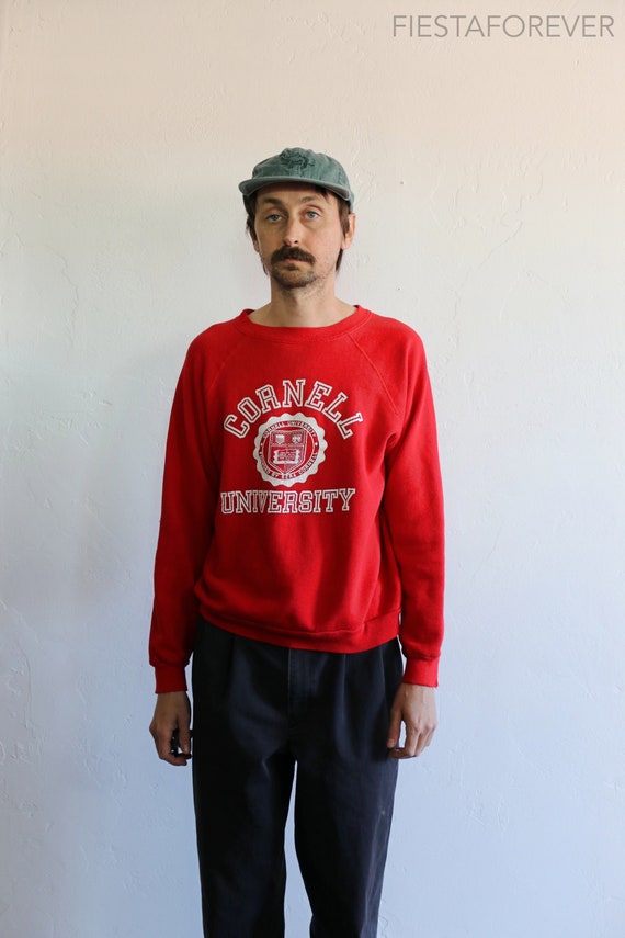 70s Cornell University Raglan Velva Sheen Sweatshi