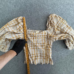 Anthropologie Maeve Plaid Square-Neck Blouse Medium image 5