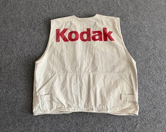 Kodak professioneel fotografievest van wit canvas uit de jaren 80/90, maat L/XL