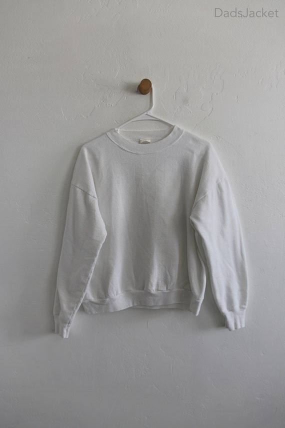 White Cotton Blank 80s Sweatshirt Large - image 2