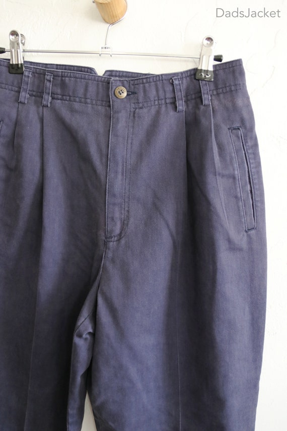 Liz Claiborne Pleated Trousers Navy Blue 27" x 25" - image 3