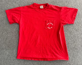 Hells Angels Sonny Barger Motors Inc. 80s 90s Oneita Pocket Crop Boxy Biker-T-shirt Large