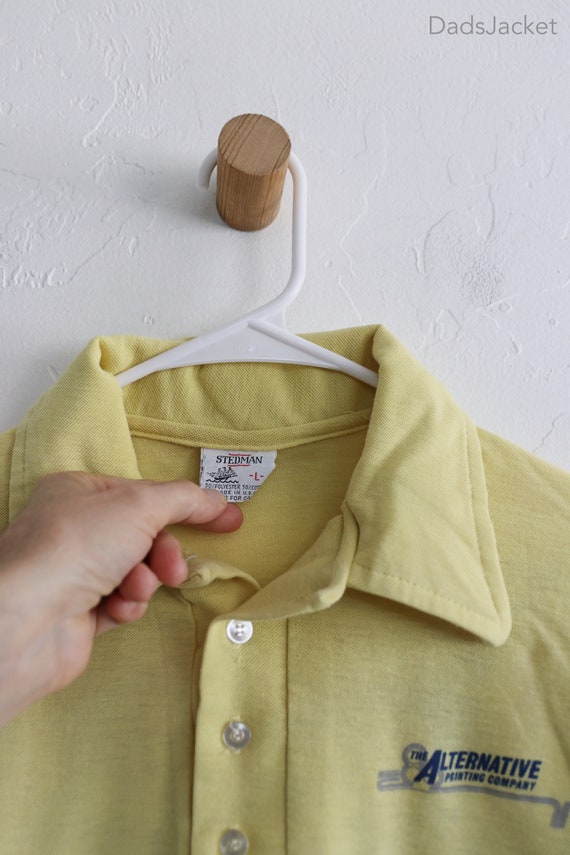 70s Polo Knit Employee Shirt Large - image 5