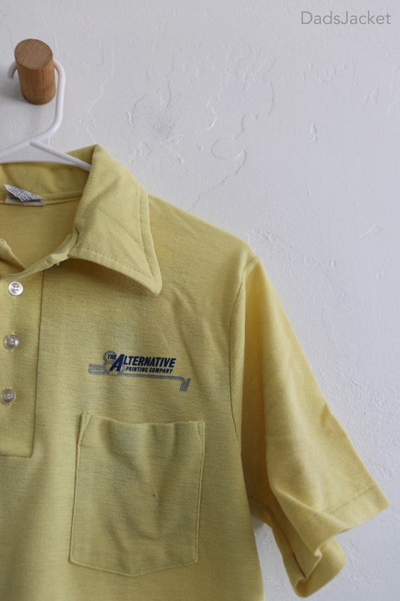 70s Polo Knit Employee Shirt Large - image 4