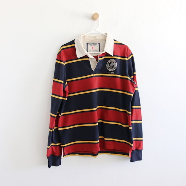 Abercrombie Fitch Rugby Long Sleeve Striped 90s Shirt XL