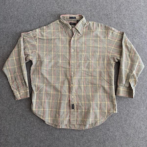 90s Plaid Long Sleeve Button Shirt Large