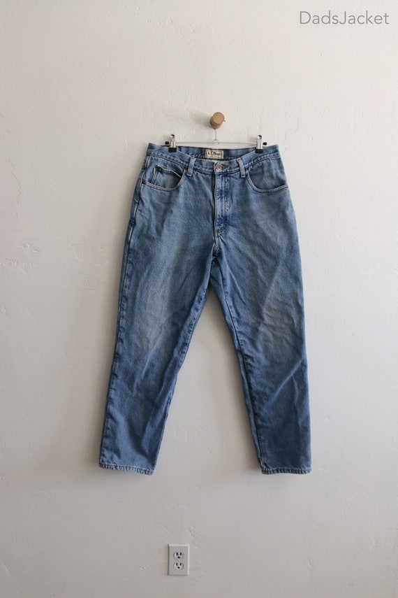 LL Bean 90s Flannel Lined Denim Jeans 31 x 27 - image 1