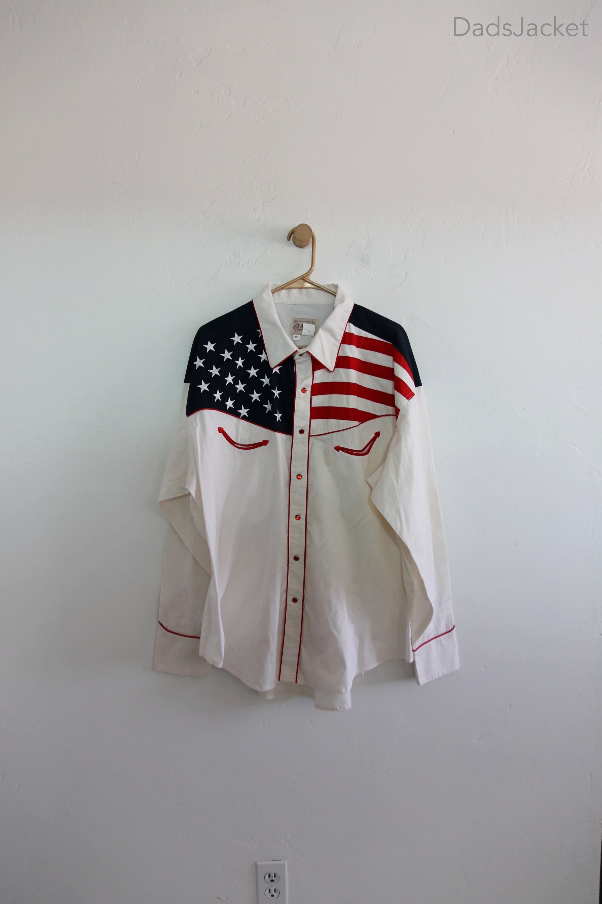 Rockmount American Flag Western Pearl Snap Shirt 2XL Australia