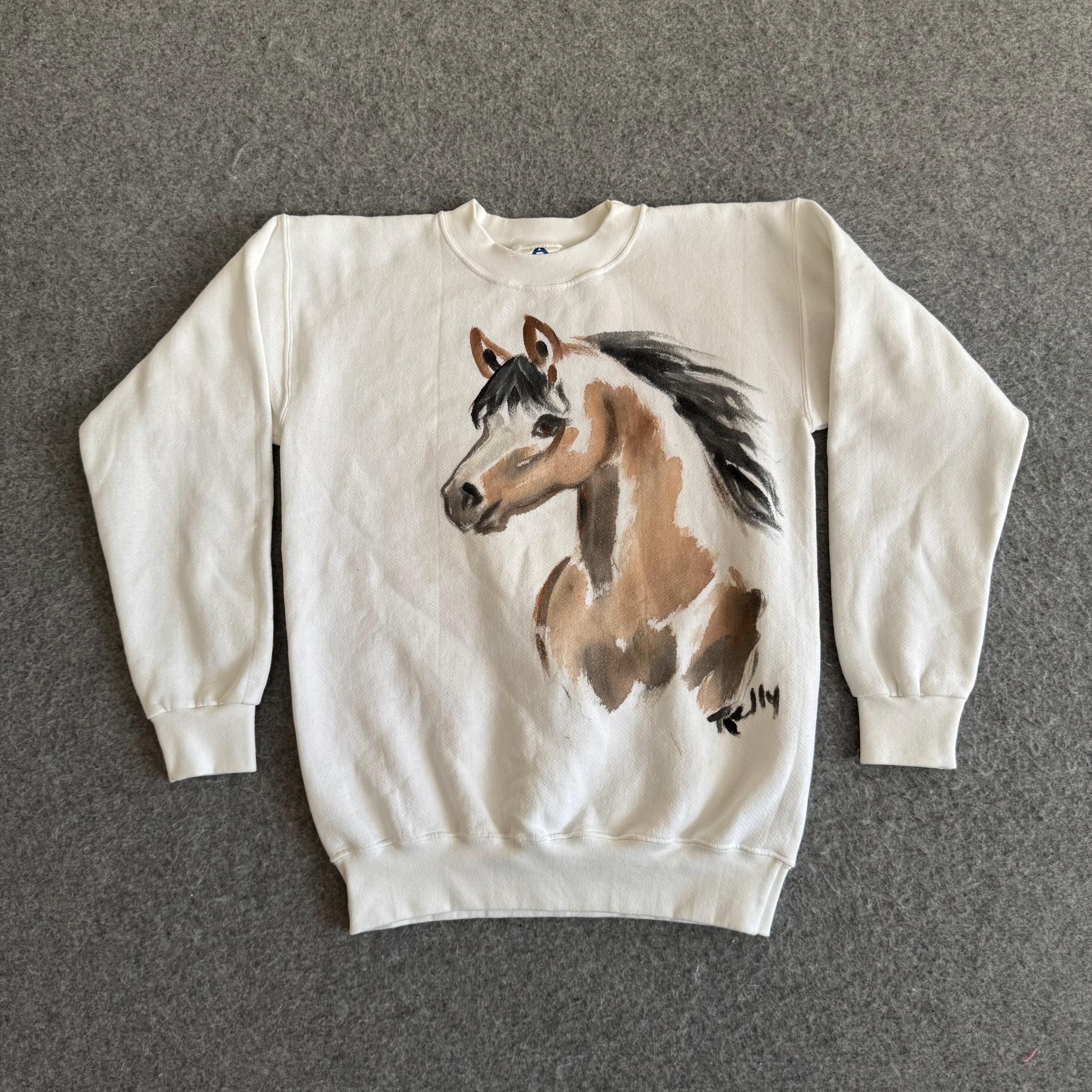 90s Horse Art Sweatshirt Small - Etsy