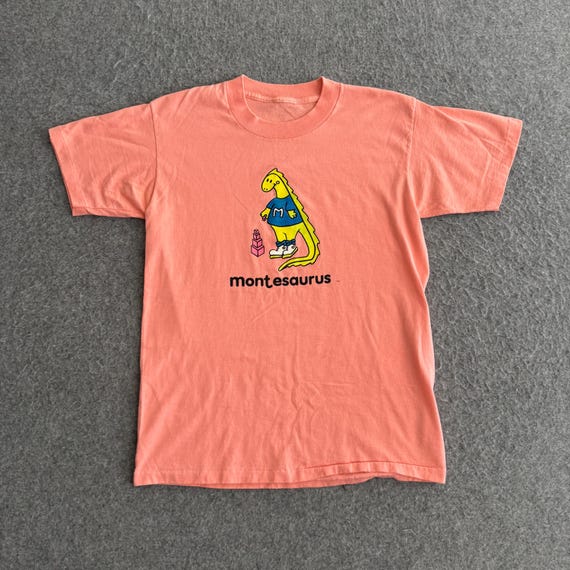 90s Montessori Kids School Dinosaur Tee Medium