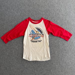 Bee Gees 1979 Tour Shirt Raglan Red White Small