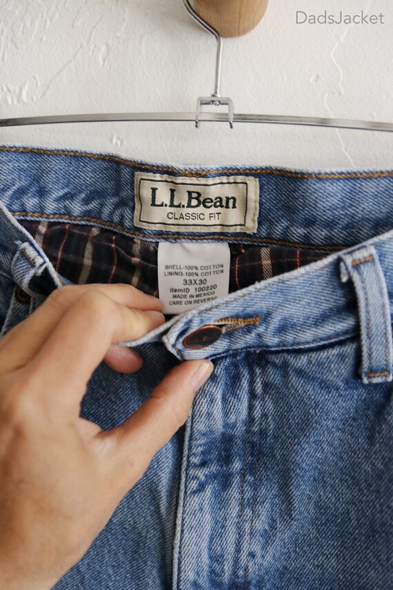 LL Bean 90s Flannel Lined Denim Jeans 31 x 27 - image 7