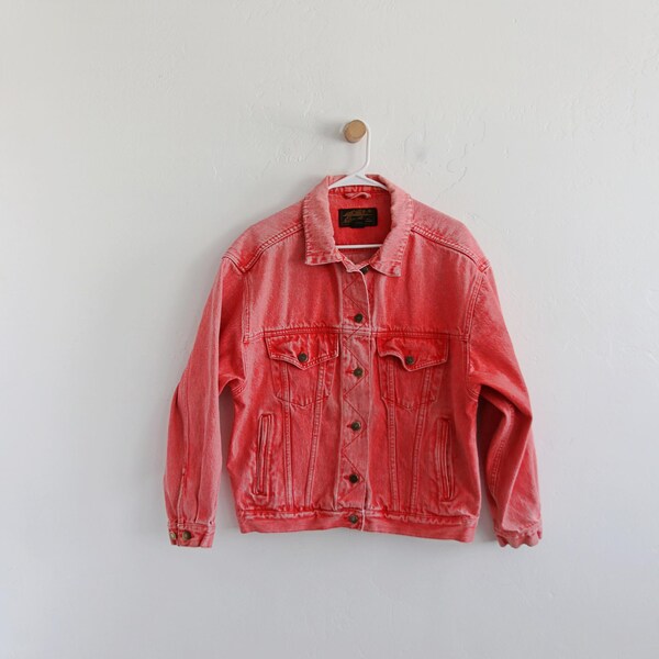Eddie Bauer Red Denim 90s Jacket Medium