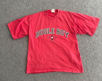 T-shirt jaren 80 Bugle Boy rood vervaagd gewas medium