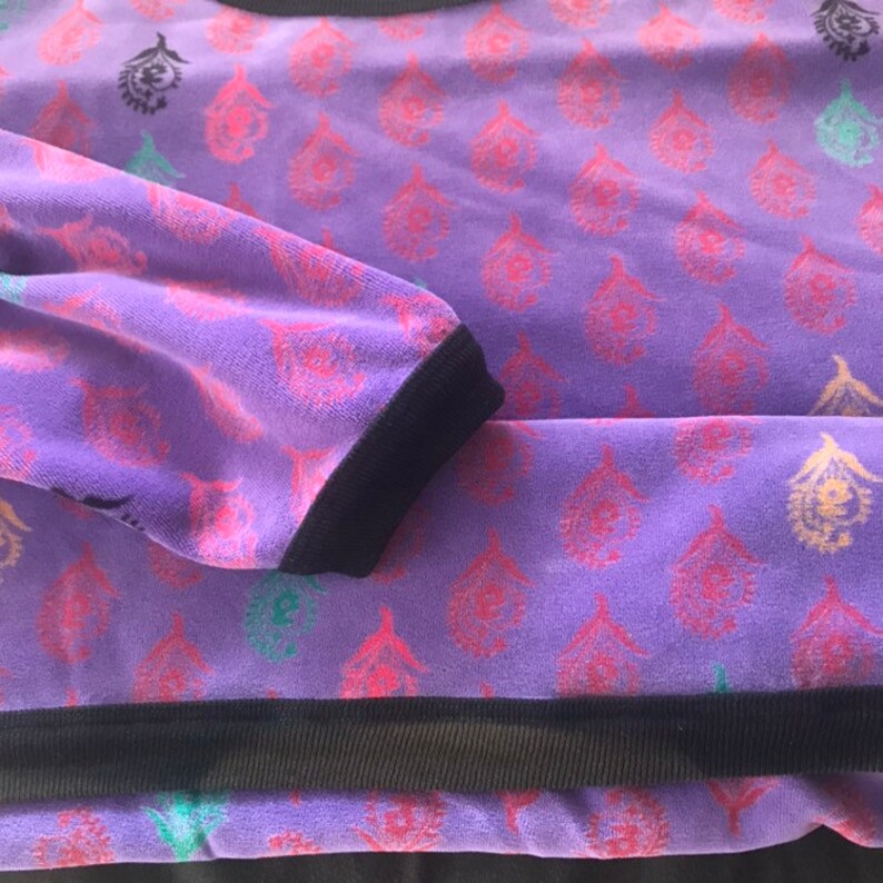 Purple Micro Fleece Paisley Sweater Small