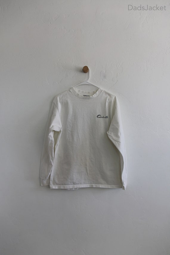 90s Quicksilver Long Sleeve White Surf Tee Large