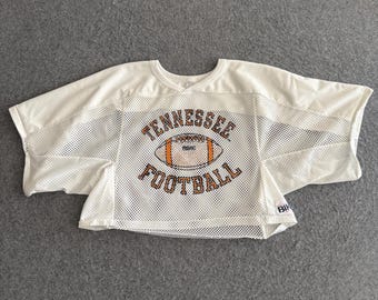 Mesh jaren 80 Tennessee Football fietsshirt, cropped model, maat Large