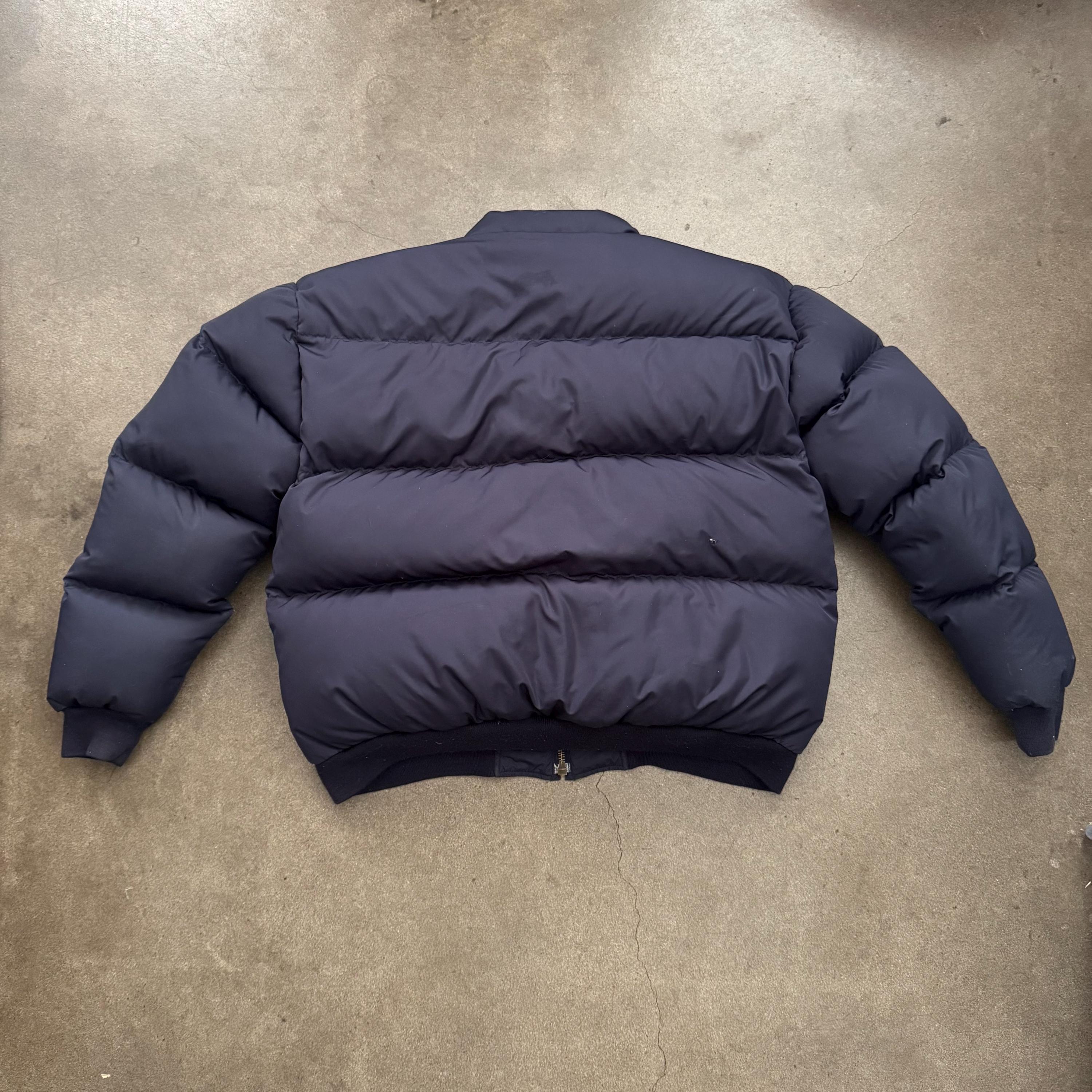 90s Polo Ralph Lauren Down Puffer Quilt Bomber Vintage Jacket Navy 