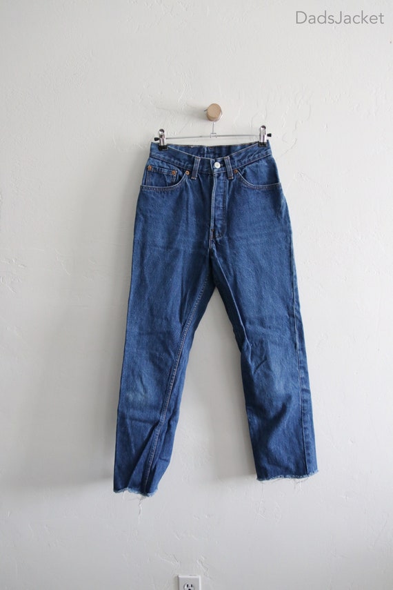 24 x 26 Levis 501 Dark Denim Button Fly Jeans 80s 