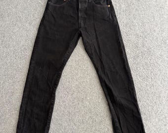 Levis 501 Black Button Fly Denim Jeans 30 x 27